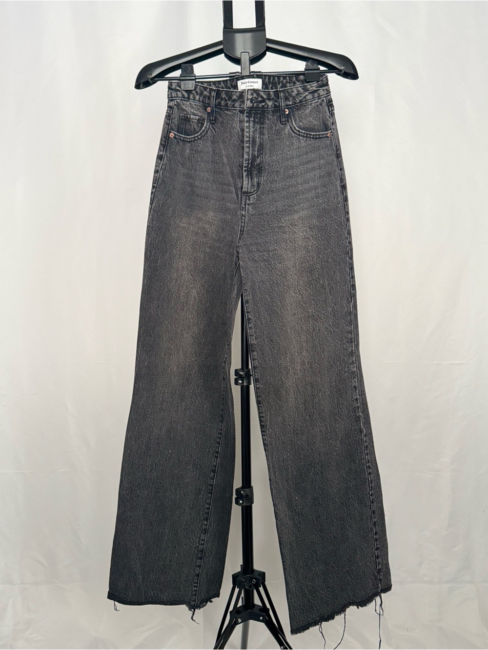 Juicy Couture High-Waist Wide Leg Jeans in Faded Black
